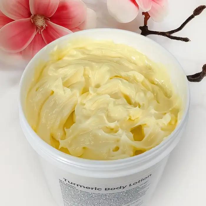 Crème hydratante pour le corps et le visage au curcuma, grand pot de 1 kg, pour éclaircir la peau -