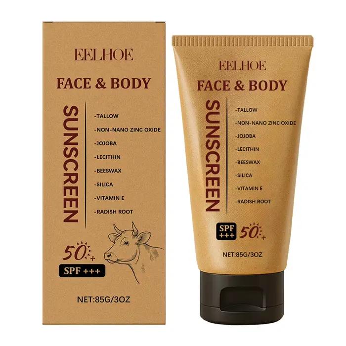 Crème solaire minérale naturelle SPF50 Boeuf suif de bœuf Suncreen Face Hydratant Sollow Zinc Sun Pr