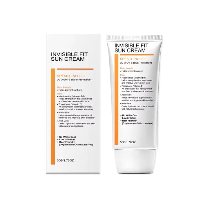 Crème solaire SPF50 à la niacinamide hydratante, réparatrice de la barrière cutanée, éclaircissante,