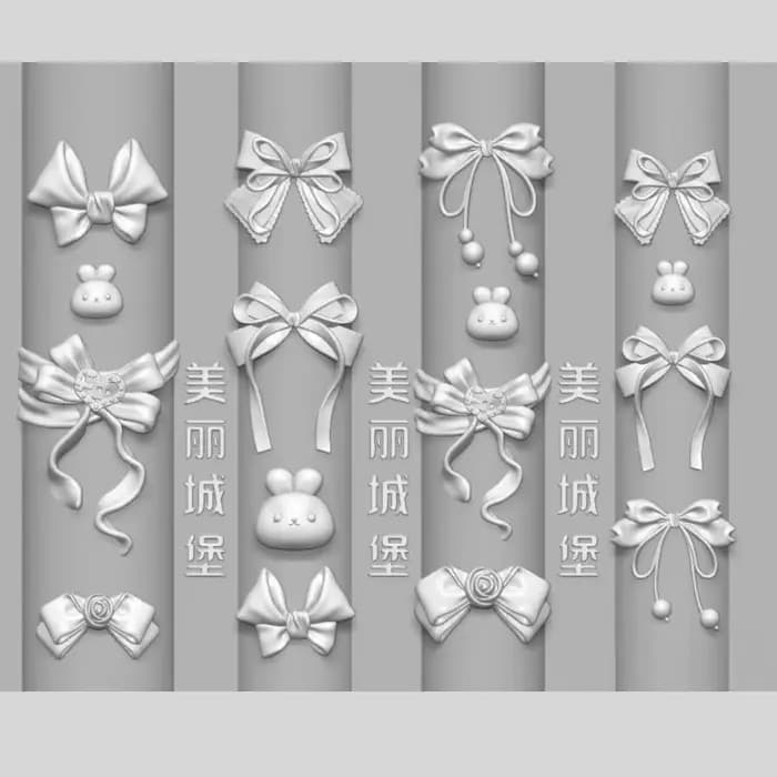 Moule 3D Transparent en Silicone pour Nail Art, 1 pièce, lapin de dessin animé mignon, conception de