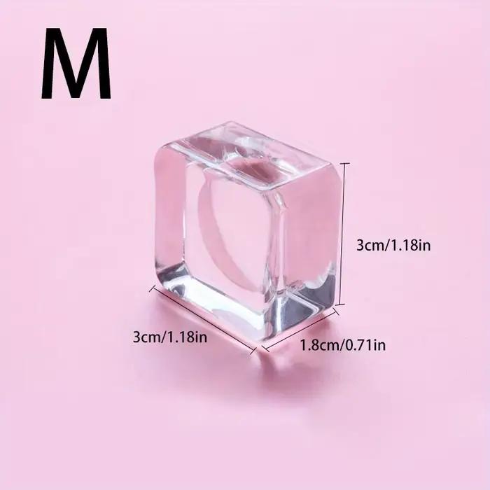 Joint carré en verre de cristal, support de faux cils, tampon de colle, 4 tailles, porte-colle, pale