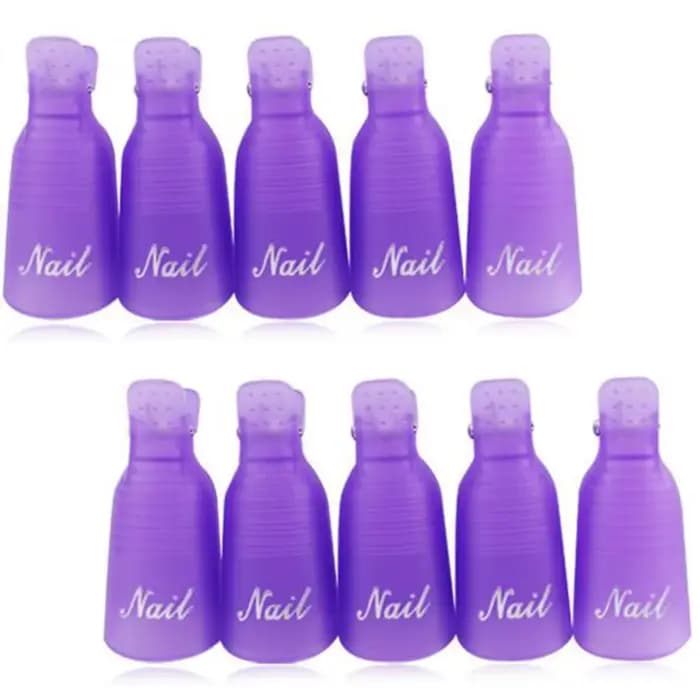 Clips dissolvant de vernis Gel UV, 10 pièces/boîte, Clips colorés en acrylique pour Nail Art, capuch