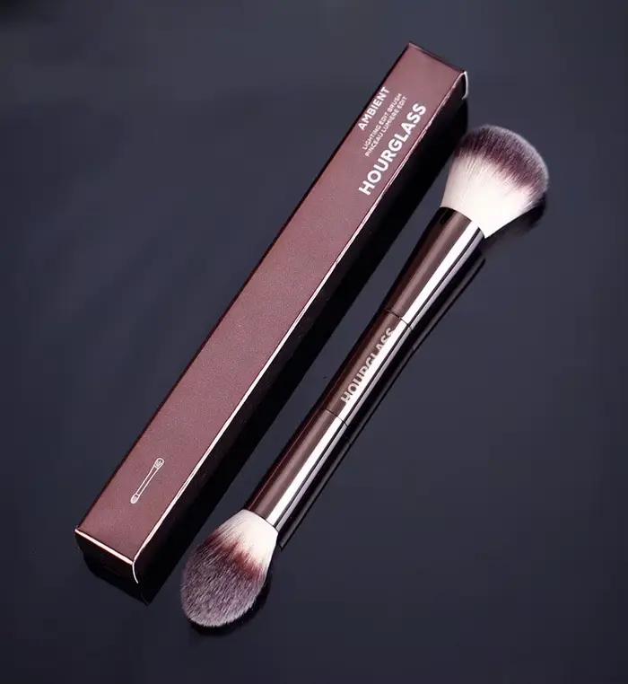 Pinceau de maquillage, pinceau à poudre, pinceau à blush, pinceau à poudre libre, manche métallique