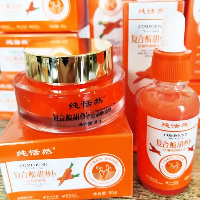 Ensemble de soins pour la peau du visage à la carotte, sérum hydratant, élimine la sécheresse, les r