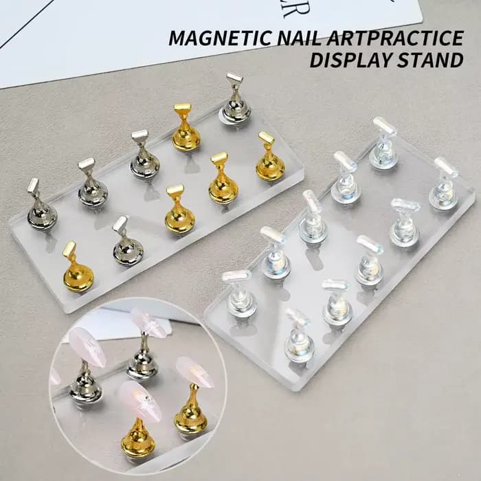 Support magnétique Transparent pour faux ongles Aurora, 5/10 pièces, présentoir à pression sur les o