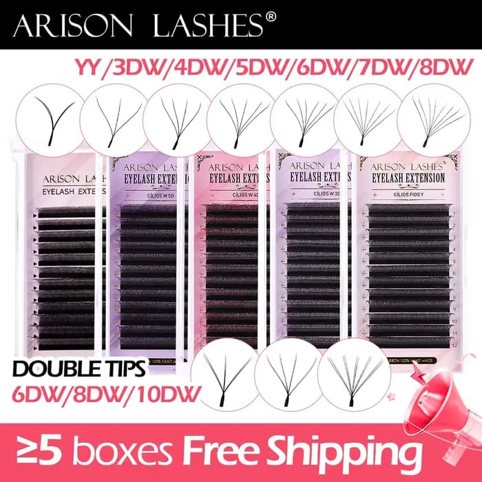 ARagressions-Extensions de Cils en Faux Vison Naturel 3D/4D/5D/6D, en Forme de W, Préfabriqués, en V