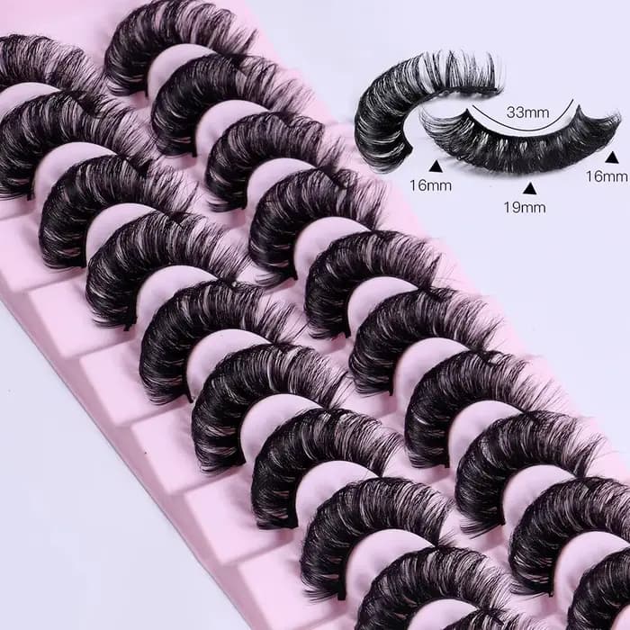 10 paires de cils à bande russe DD Curl cils 3D cils réutilisables moelleux faux cils Extensions rus
