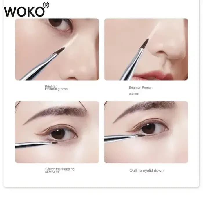 Brosse Eyeliner à lame améliorée, brosse à sourcils plate Ultra fine à Angle fin sous les yeux, bros