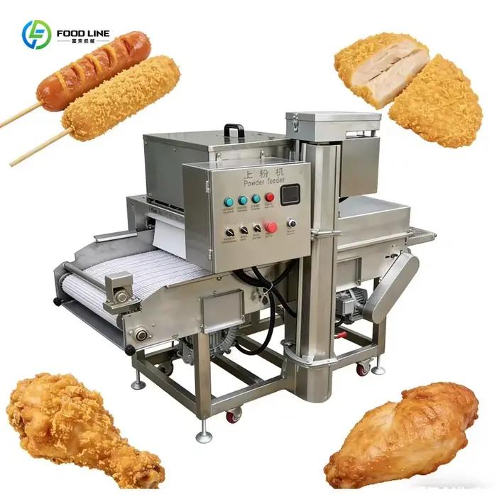 Machine industrielle personnalisée pour la poudrure de poulet, idéale pour les nuggets de poulet, le