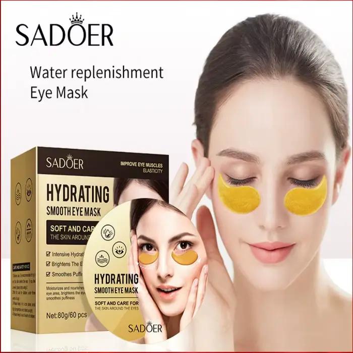 Masque hydratant pour les yeux, texture hydrogel, adhère à la peau autour des yeux, procure des effe