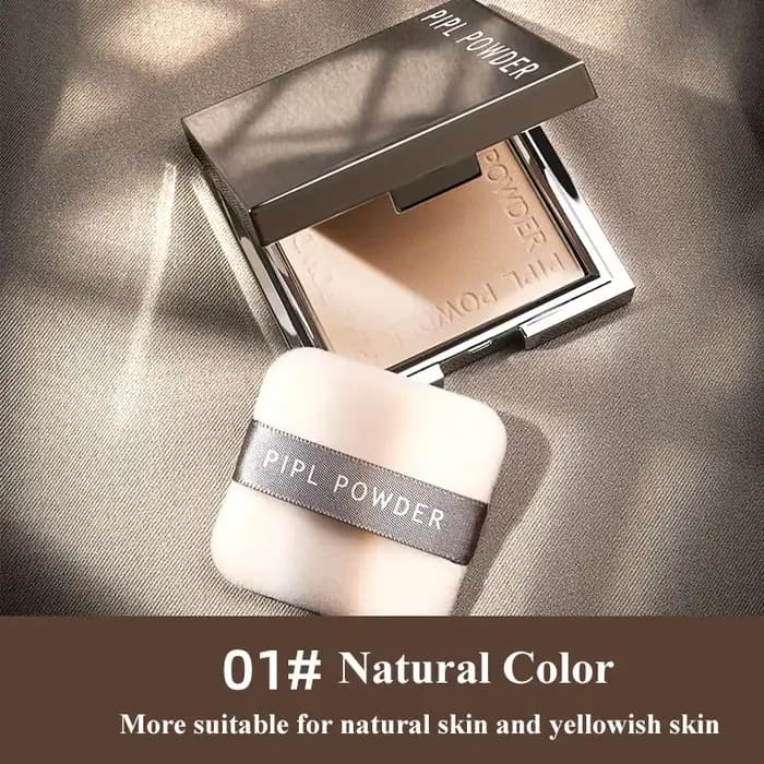 Poudre correctrice carrée argentée pour filles, maquillage compact, éclaircissant, contrôle de l'hui