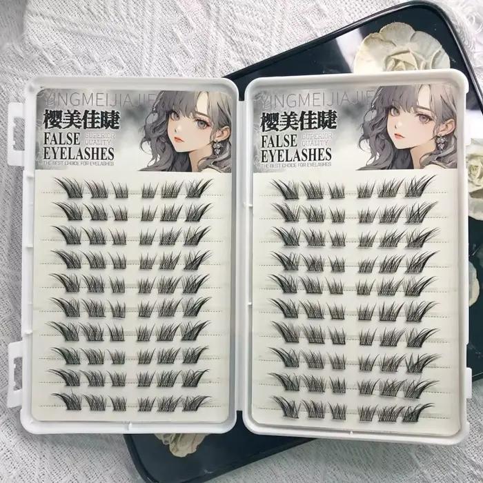 Faux-cils auto-adhésifs sans colle, grande capacité, œil de renard moelleux, Volume naturel, réutili