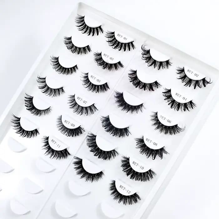 Faux-cils à pointes pour maquillage, boucles D, bande russe, faux cils, cosplay naturel, bande compl
