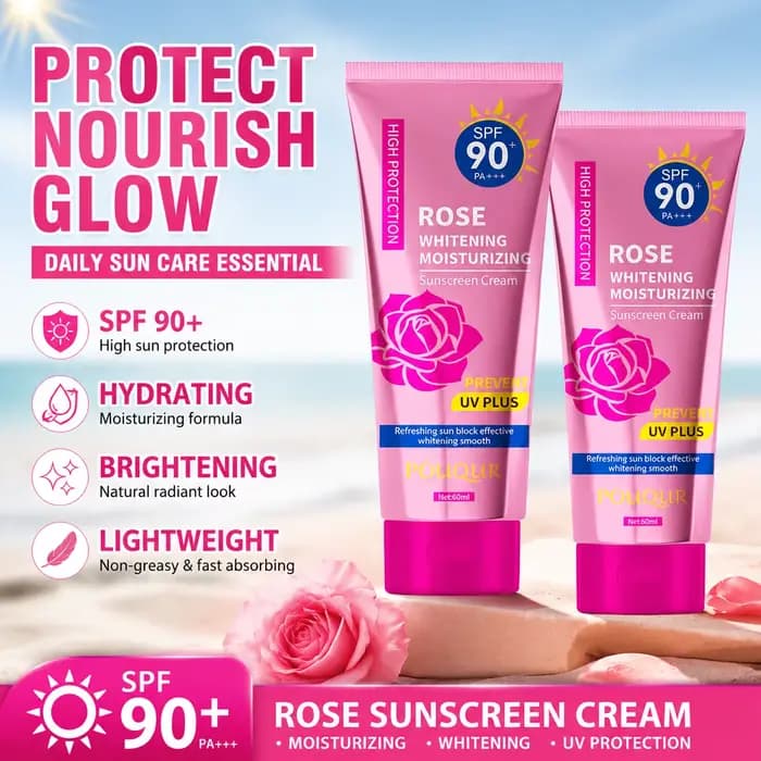 Crème solaire à la rose, crème BB isolante, crème solaire hydratante pour le visage, adaptée aux spo