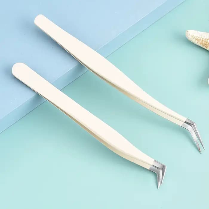 Pince à épiler pour extensions de cils en acier inoxydable, haute qualité, couleur or rose, tous les