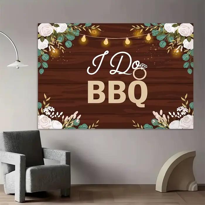 Bannière de fond - Bannière décorative de fête au motif « I Do BBQ » chaleureux et relaxant yzb