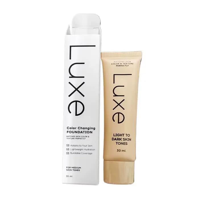 Fond de teint liquide changeant de couleur Luxe Research, couvrance totale longue durée, crème mate,