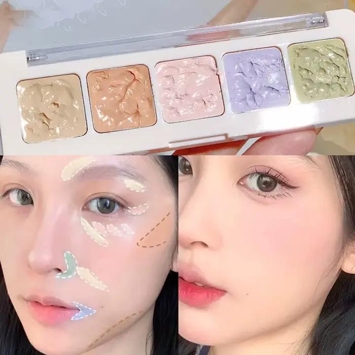 XIGHTS-Palette de 5 couleurs, correcteur, contour du visage, surligneur, dissimule les imperfections