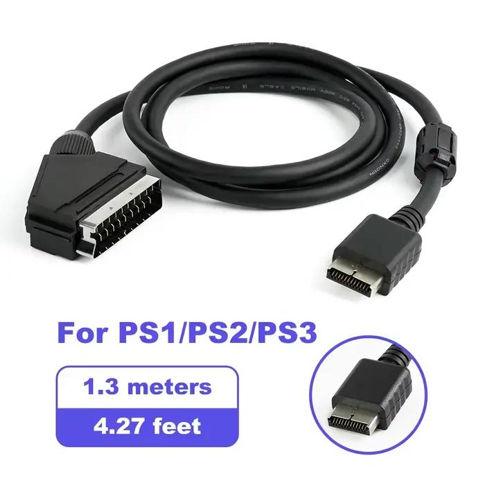 Câble péritel vidéo Composite de haute qualité de 1.3m sur SYNC RGB pour Console de jeu vidéo Saturn