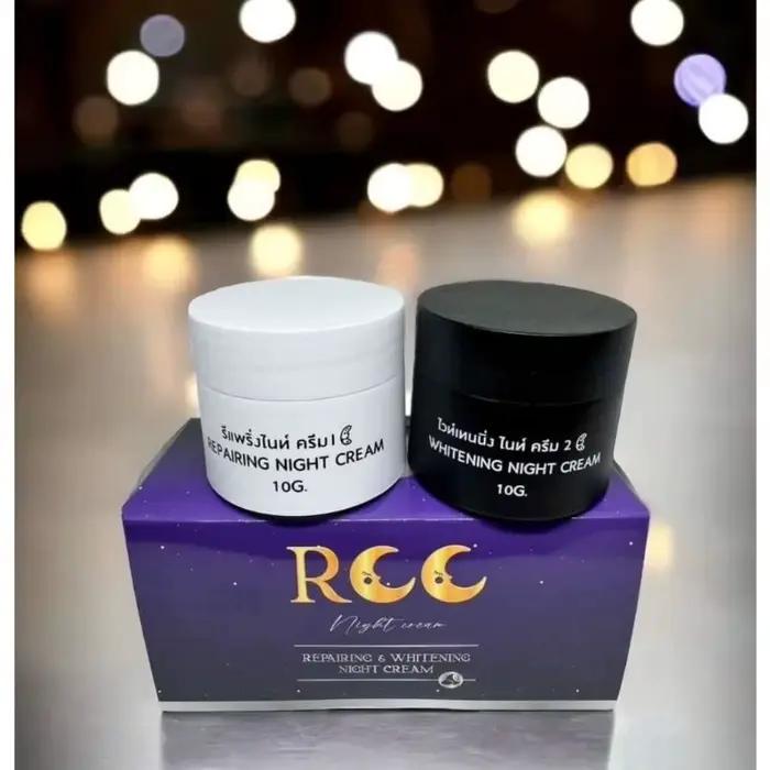 Ensemble de crème de nuit 2-en-1 Thai RCC, éclaircissant et raffermissant, pour une peau radieuse, c