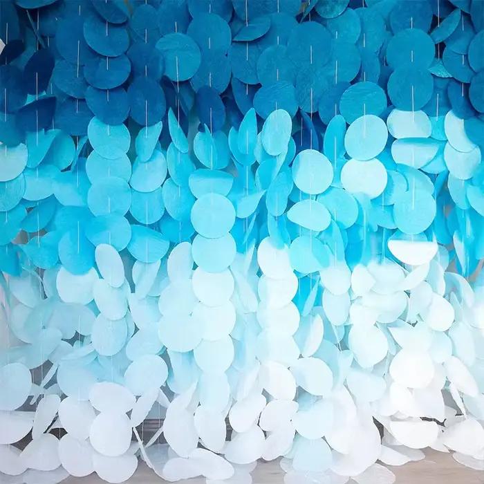 Guirxiété Murale en Papier Crêpe Dégradé Rond, Fournitures de ixd'Anniversaire et de Mariage, Décora
