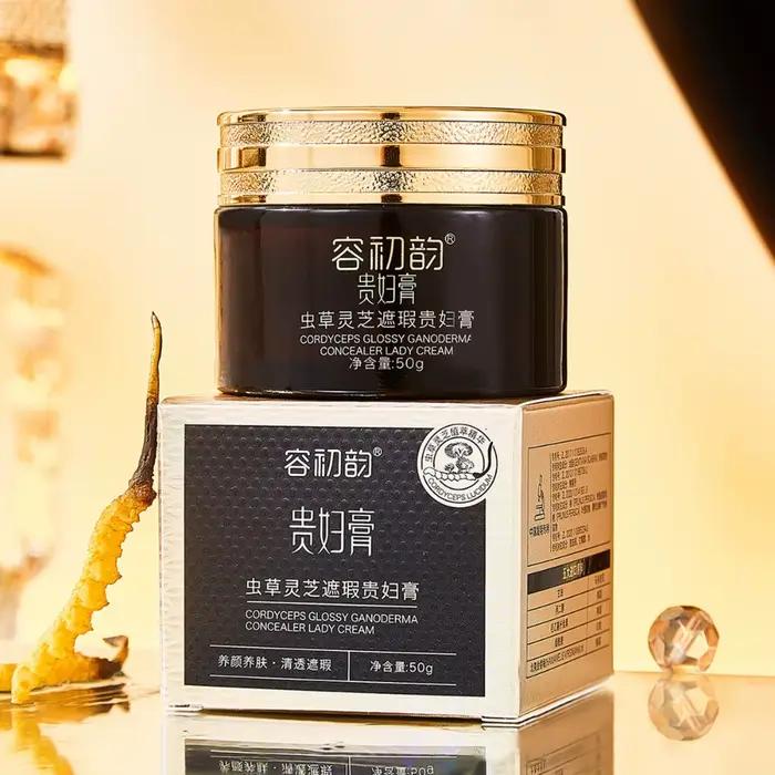 Crème Correctrice au Cordyceps et Ganoderma pour Femme, Atténue les Ridules, Effet Lissant et Éclata