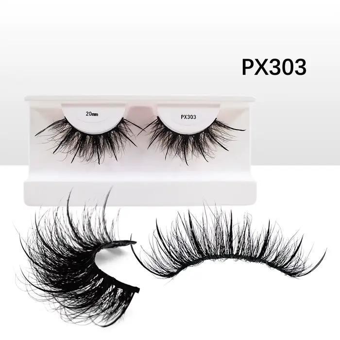 Spike Real Mink Lashes, Fluffy fissuraminants Py Strip Lashes, Haute Qualité, 16mm, 18mm, 20mm, 25mm