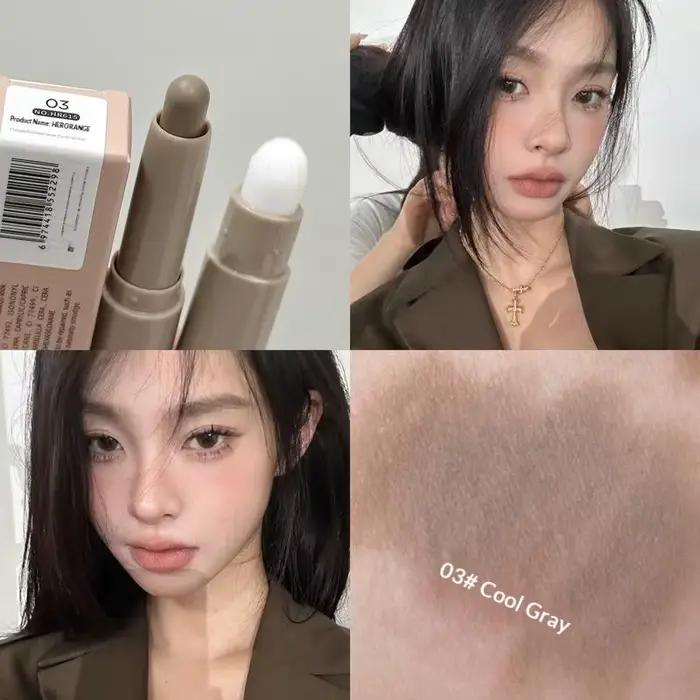 Stick Correcteur Longue Durée avec Pinceau, Stylo Correcteur Illuminateur, Ombre à Nez et Contouring