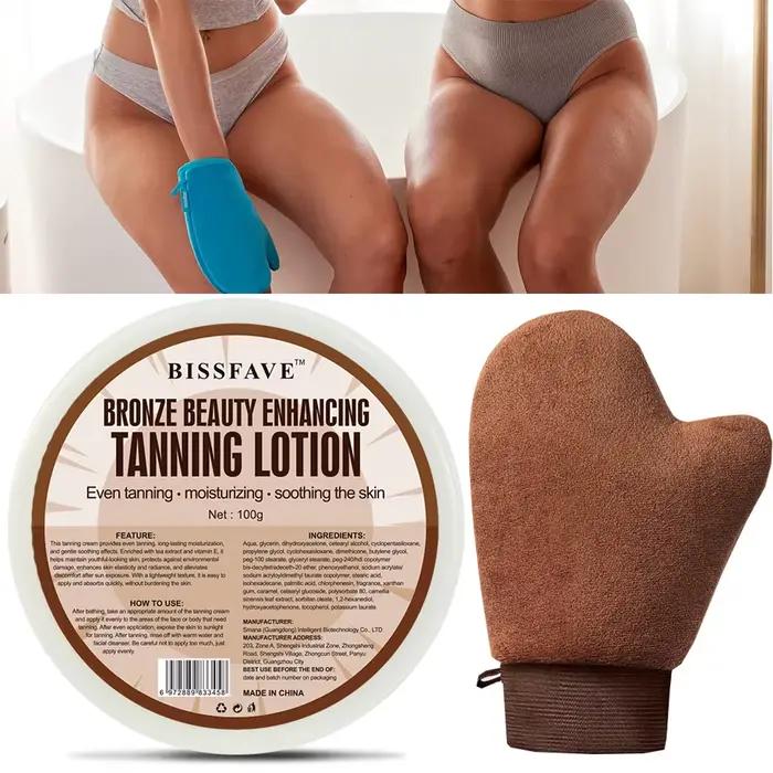 Crème Autobronzante Rapide pour le Corps et le Visage, Faux Bronzage, Maquillage de Solarium, Fond d