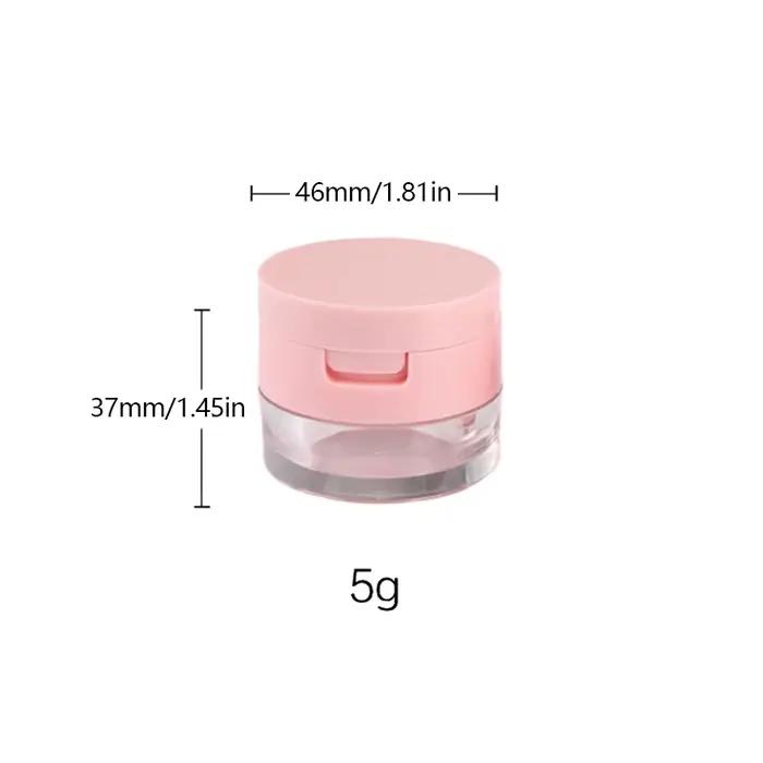 1 pièce Boîte à poudre portable 3g/5g vide avec tamis et miroir, pot cosmétique pour poudre libre, c
