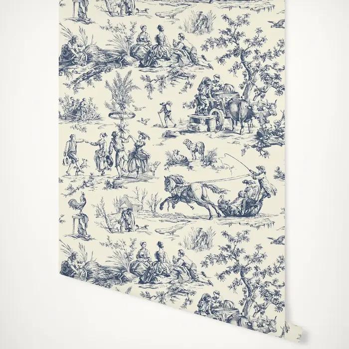 Papier peint Seasons Toys, style de vie agricole, bleu marine