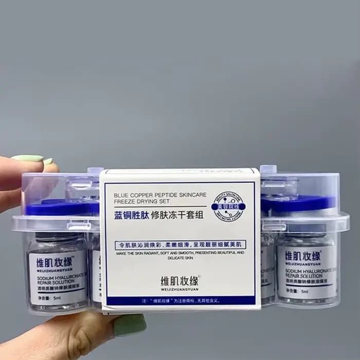 Poudre lyophilisée GHK-CU : Kit anti-âge pour la réparation cutanée, améliore l'élasticité, atténue