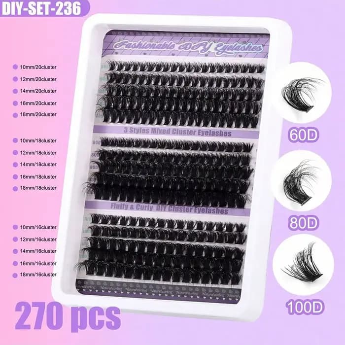 Ensemble d'outils pour faux-cils en forme de D, 300 boutons, comprenant un ensemble d'outils adhésif