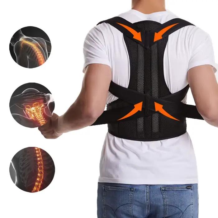 Orthèse dorsale correctrice de posture, réglable et respirante pour le soutien du haut du dos, améli