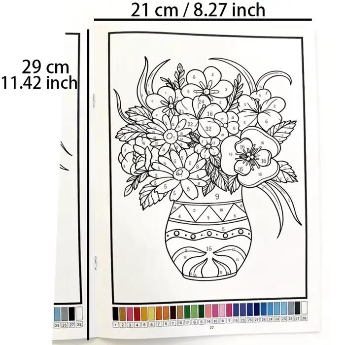 Un livre de coloriage pour adultes avec 32 motifs de plantes et d'animaux, un livre de coloriage et
