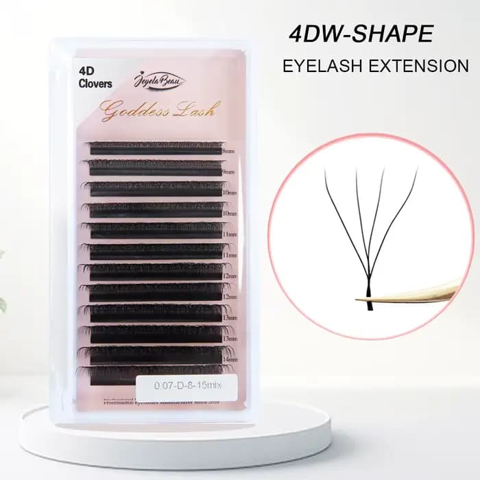 Extensions de cils Goddess W3D 4D 5D 6D, style W, en faux vison, naturelles, douces, effet éventail