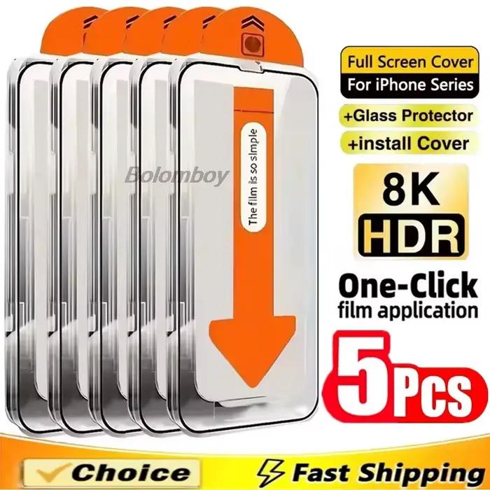 1-5 Pièces Protections d'écran en verre trempé HD avec revêtement oléophobe pour iPhone 17 Pro Max 1