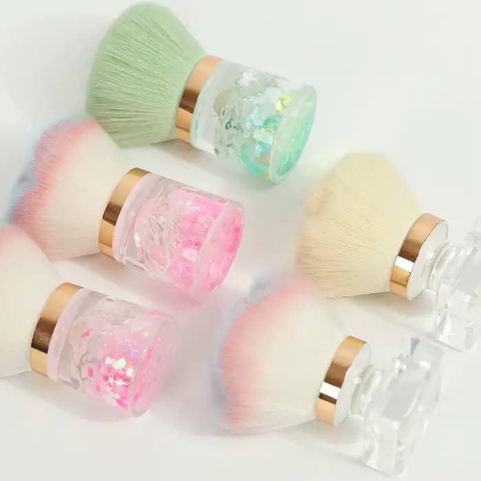 Brosse à poussière pour Nail Art, manche en plastique, pour enlever la poudre, nettoyage doux, pour