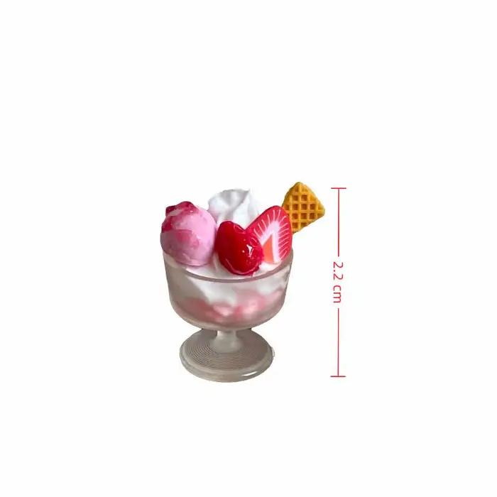 Maison de poupée Miniature, jouet alimentaire, pêche, 3 couches, modèle de gâteau crème, décoration