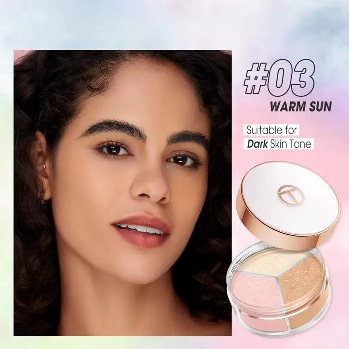 La poudre libre translucide absorbant l'huile mélangée un maquillage parfaitement léger pour une fin