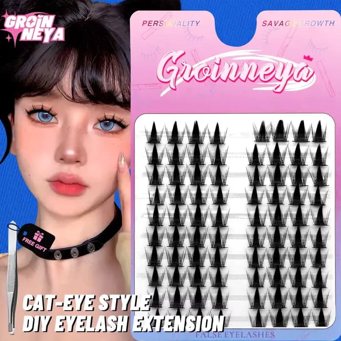 GROINNEYA Cluster cils extension de cils naturels Volume cils individuels plateau mixte cils Cluster
