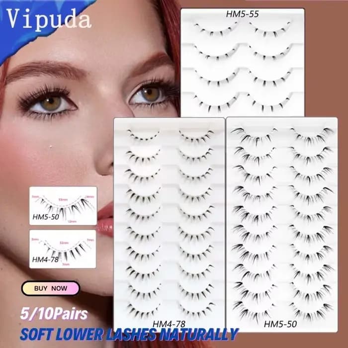 VIPUDA cils inférieurs 5/10 paires yeux coréens naturels Manga cils inférieurs grappe bande transpar