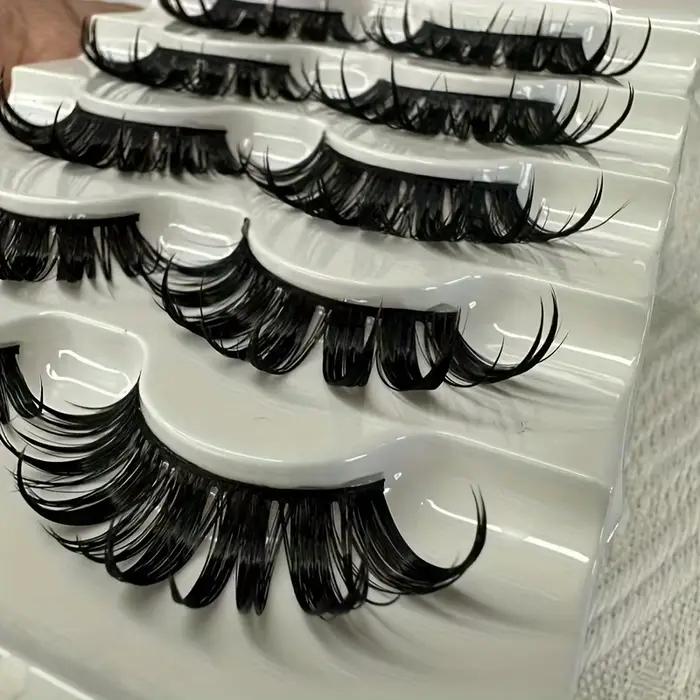 10 paires de cils manga, jeu de rôle japonais, cils pointus, ensemble d'extension de cils de poupée