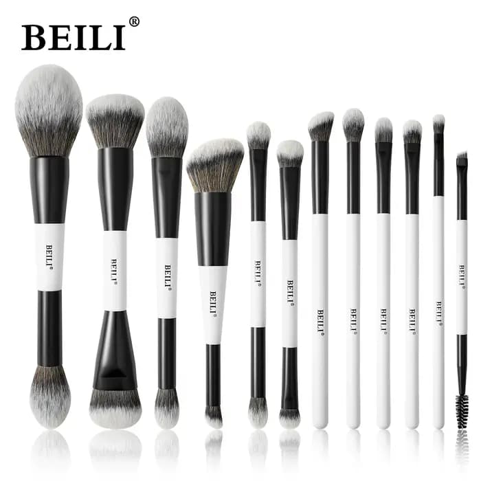 BEILI – ensemble de pinceaux de maquillage professionnels à double extrémité, 12 pièces, pour Contou