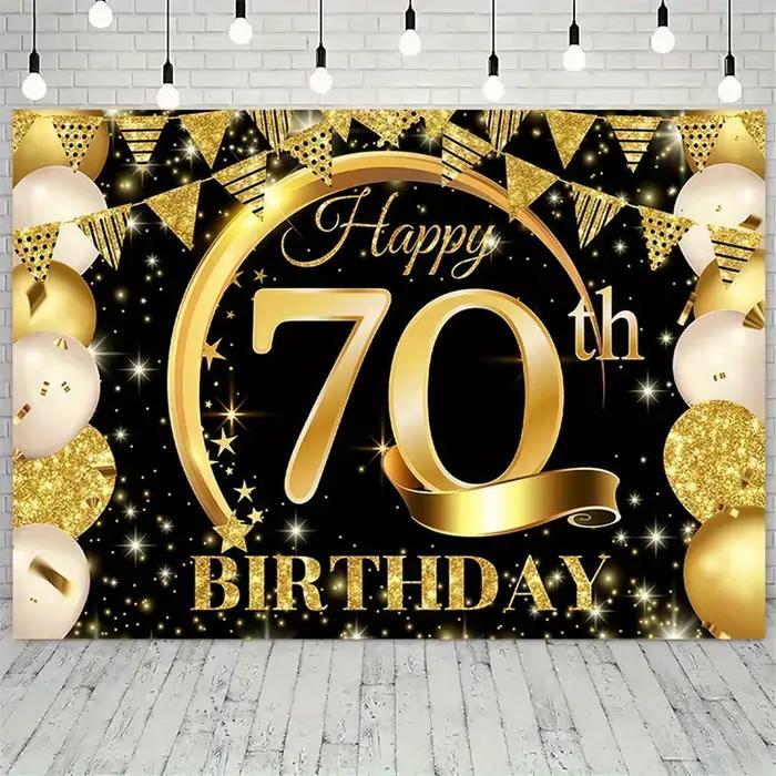 Tissu de fond pour fête d'anniversaire 70e anniversaire, décoration d'anniversaire élégante sur le t