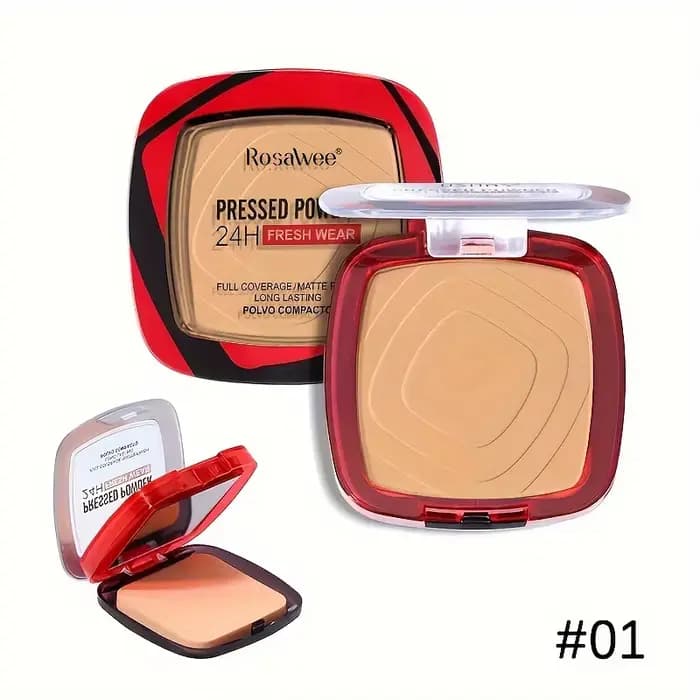 Fond de teint en poudre PMurcia à couverture complète avec applicateur bouffant, tenue fraîche 24h,
