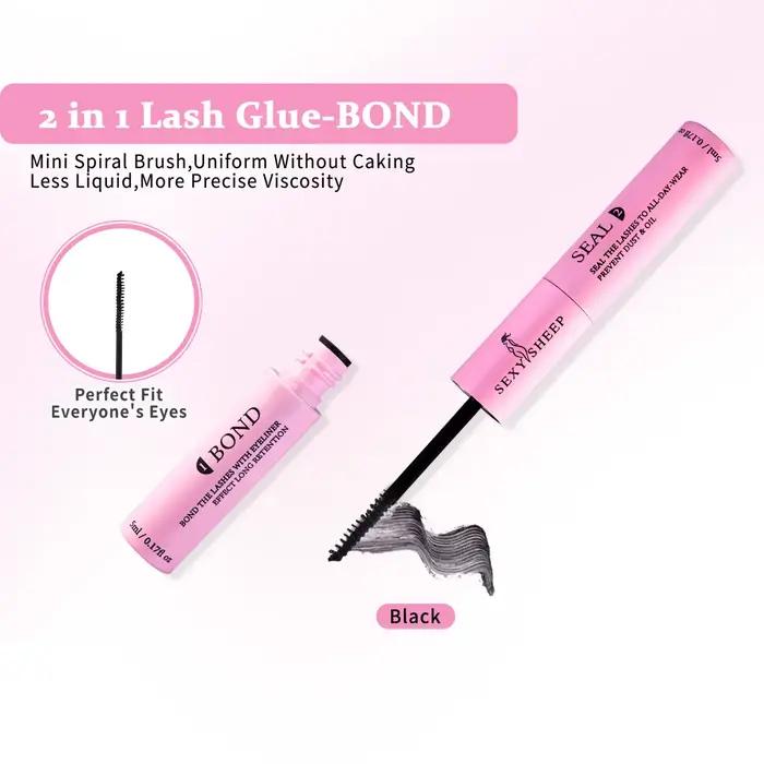 Kit d'extension de cils DIY, bouquets de cils effet œil de chat avec colle et fixateur, cadeau idéal
