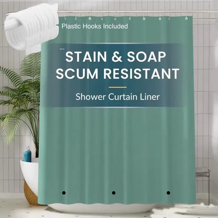Rideau de douche léger en PEVA, doublure avec aimants inférieurs, rideau décoratif en plastique impe