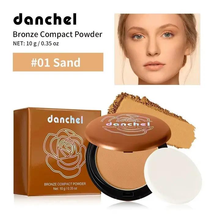 Poudre fixante bronzante waterproof, compacte soyeuse anti-brillance, longue tenue, fini mat, pour u