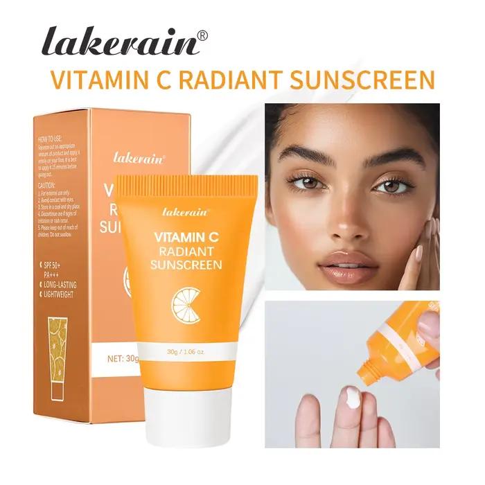 Crème solaire Lakerain à la vitamine C, SPF50+, nourrissante en profondeur, effet de protection sola